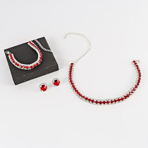 Rhinestone Jewelry Sets Includ Necklace Bracelet Earrings in Kuwait