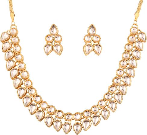 Touchstone "Contemporary Kundan Collection Indian Bollywood Designer Jewelry Necklace in Gold Tone for Women in Saudi Arabia