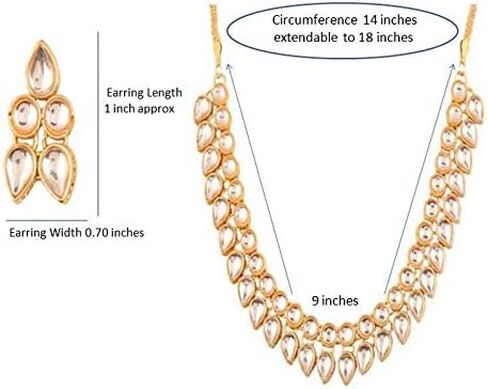 Touchstone "Contemporary Kundan Collection Indian Bollywood Designer Jewelry Necklace in Gold Tone for Women in Saudi Arabia
