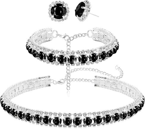 Rhinestone Jewelry Sets Includ Necklace Bracelet Earrings in Kuwait