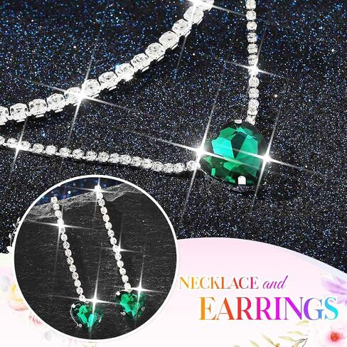 Aukmla نساء مجوهرات الزفاف الزفاف مجموعة الفضة الكريستال القلب قلادة قلادة حرك مجموعات سوار in Kuwait