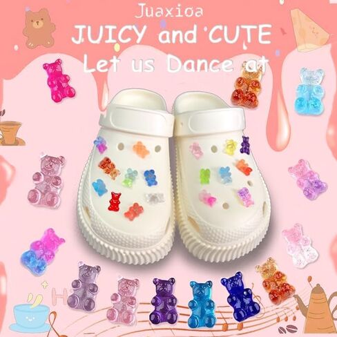 Cute Gummy Bear Shoe Charms for Clog Pins Colorful Shoe Decoration for Girls Woman Gift Favors in Saudi Arabia