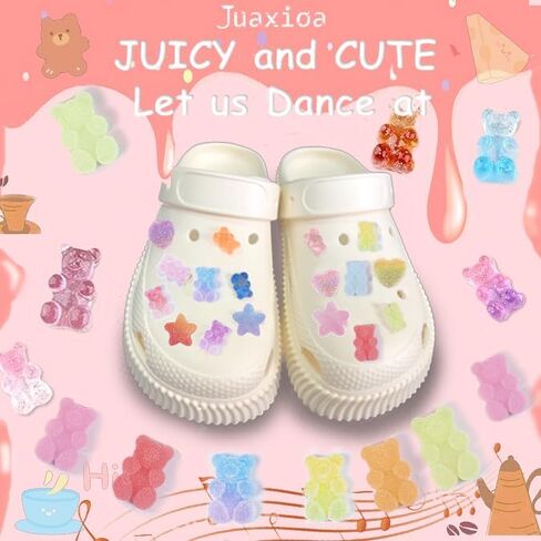Cute Gummy Bear Shoe Charms for Clog Pins Colorful Shoe Decoration for Girls Woman Gift Favors in Saudi Arabia