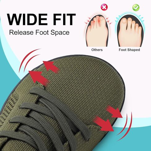 JOINFREE Mens Wide Toe Barefoot Shoes Minimalist Walking Shoes Zero Drop Mesh Workout Sneakers Breathable Casual Running Shoes in Kuwait