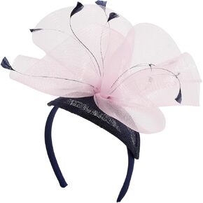 vineyard vines Women's Kentucky Derby Feathered Fascinator, Nautical Navy