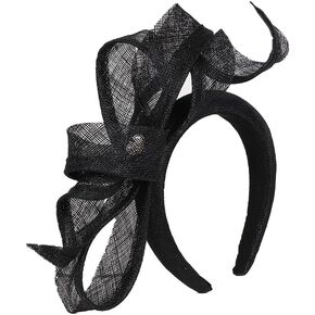 Sinamay Rhinestone Fascinator Hat for Women - Derby & Church Headpiece for Weddings, Cocktail, Tea Parties