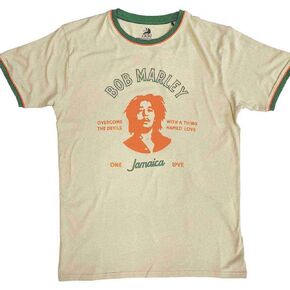 Bob Marley Ringer T Shirt Thing Called Love New Official Men's Sand