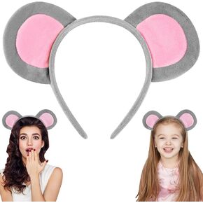 Chanaco Mouse Ears Headband Rat Ears Headband for Party Cute Mice Ears for Women Rat Costume Cosplay Animal Ears Headwear Decoration for Halloween Christmas