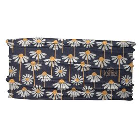 Karma Daisy Headband for Women - Thin - Fabric Headband and Stretchy Hair Scarf - Black