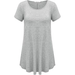 JollieLovin Women's Plus Size Tops Summer Tunic Short Sleeve Loose Fit T-Shirt to Wear with Leggings