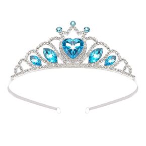 Princess Dress Up Tiaras for Girls Blue Crystal Diamond Crown Sparkle Rhinestones Pageant Birthday Headband for Women Party Prom Costume Accessories Gifts Coronas de Princesas Para Niñas