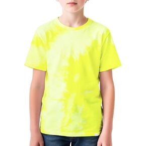 الأولاد TIE DYE SHIRT سريع الجاف الجاف tshirt خفيفة الوزن الأكمام قصيرة الطاقم تي شيرت رطوبة الفتل تي شيرت