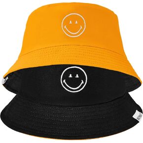 Durio SmileyWorld Reversible Bucket Hats for Woman Men Sun hat Summer Travel hat Fashionable 2025 1pc