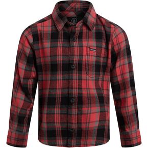 Volcom Boys Button Down Down - Catton Cotton Cotton Short Summer Summer Stirts for Boys (8-16)