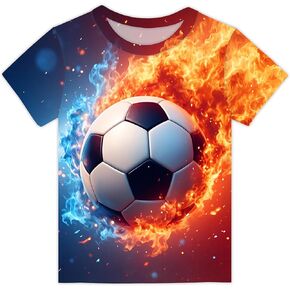 Boys T-Shirts 3D Graphic Summer Short Sleeve Tees Shirts Kids Funny Colorful Tops 3-14 Years in Kuwait