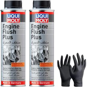 Liquii Moly Engine Flush (300 ML) - 2 PACK with Maatsen Nitrile Disposable Gloves