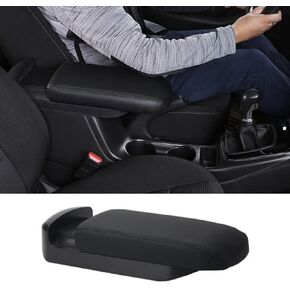 BOYUER for Toyota Corolla 2020-2025 Corolla Cross 2019-2025 Corolla Hatchback ABS Center Console Heighten and Lengthen Armrest Leather Pad Cover Interior Decoration Trim Accessories(BLACK STITCHES)