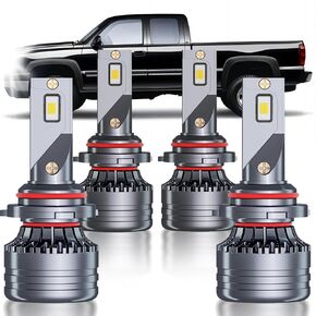 for Chevy Silverado 1500 2500 1999-2006 High Low Beam Light Bulbs Combo, 4pcs Super Bright 6000K White Hi/Low Beam Blubs Package, HUO-H31SE