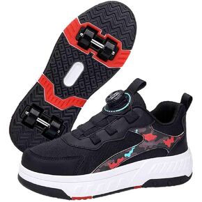 Roller Skate Shoes with 4 Detachable Wheels, Kids Skateboarding Shoe Slip in Raller Sneakers for Girls Boys Birthday Thanksgiving Christmas Day