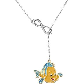 Pliti Flounder Necklace Flounder Lover Gift Sea Ocean Animal Gift for Princess Movie Fans
