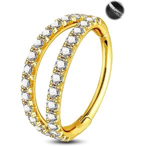 Jewseen 925 Sterling Silver Hinged Segment Rings 16g Double Cartilage Hoop Earrings Daith Earrings Tragus Helix Piercing Jewelry for Women
