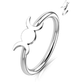 Moon Phase Nose Hoop 316L Stainless Steel Nose Piercing Jewlery Twist Nose Hoop Jewelry