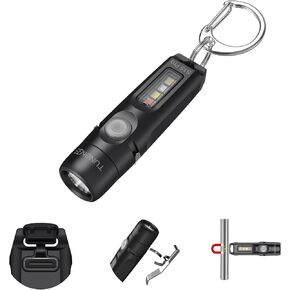 S15Pro Keychain Flashlight,750 High Lumen EDC Pocket Flashlight with Clip,USB C Rechargeable Mini Flashlight with Magnet,Suitable for Hiking, Camping, Christmas