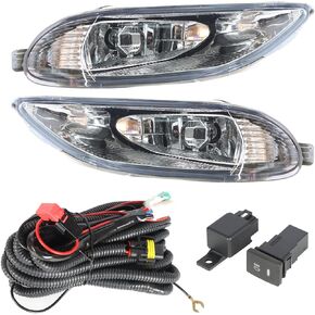 زوج Lablt زوج من Light Fog Light Kit بديل لـ Corolla 2005 2006 2007 2008 Driver Left and Passenger Side Side Switch Wiring Lamps