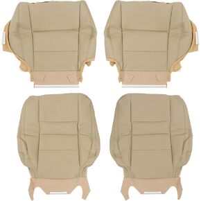 Artificial Leather Car Driver and Passenger Side Bottom and Top Lean Back Seat Cover 4Pcs Replacement for Honda Accord 2008-2012 Tan