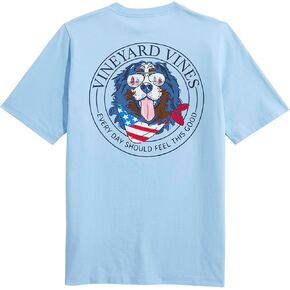 vineyard vines Boys' USA Mountain Dog Short-Sleeve Pocket Tee