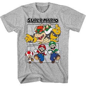 Nintendo Boys Super Mario Shirt - Mario, Luigi, Zelda, Kirby, and Donkey Kong Vintage Tee