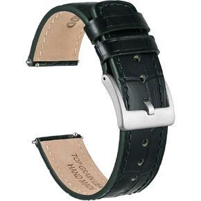 Ayadoo 22mm Top Grain Leather Watch Band， Classical Embossed Alligator Grain， Golden Brown Leather Replacement Watch Strap with Black Buckle for Men， Women in Saudi Arabia