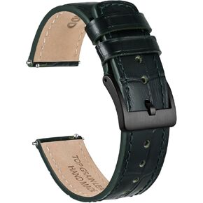 Ayadoo 22mm Top Grain Leather Watch Band， Classical Embossed Alligator Grain， Golden Brown Leather Replacement Watch Strap with Black Buckle for Men， Women in Kuwait