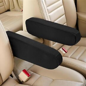 1 Pair Universal Armrest Cover for Car, Black Car Front Seat Armrest Covers Replacement, Elastic Fabric Car Arm Rest Handle Protective Cover for Automotive Truck Vehicle Interior Accessories