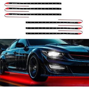 6PCS 15 LED Strip Underbody Light, 1Ft 12V Waterproof Car Led Interior Exterior Strip Light with 6 Inch Wire, Flexible Auto Light Strip Decoration Universal for Car Boat Motorcycle Truck in Kuwait