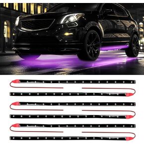 6PCS 12V Led Light Strip, Auto Interior Lights, Waterproof Car Underglow Lights, 12" Vehicle Accessories Light Strip Auto Interior Decorative Lamp Universal for Car Motorcycles Truck (Blue)
