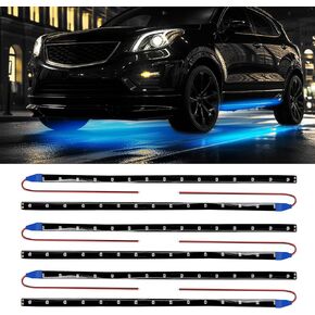 6PCS 12V Led Light Strip, Auto Interior Lights, Waterproof Car Underglow Lights, 12" Vehicle Accessories Light Strip Auto Interior Decorative Lamp Universal for Car Motorcycles Truck (Blue) in Kuwait