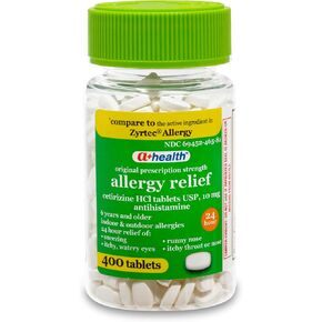 أقراص Cetirizine HCL 10mg ، راحة الحساسية على مدار 24 ساعة ، مضادات الهيستامين ، 400 عدد