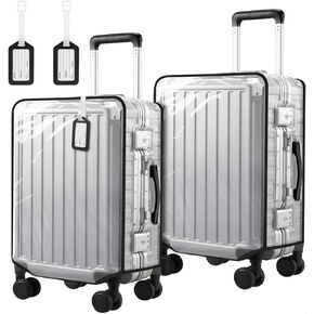 WSSROGY 2 Pack 28 Inch Clear PVC Suitcase Luggage Cover Protectors for Wheeled Luggage