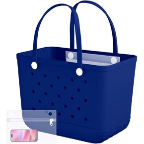 X-Large Rubber Beach Bag Tote Waterproof Tote Bag with Zipper Pocket Modern Travel Tote Bag Sports Beach
