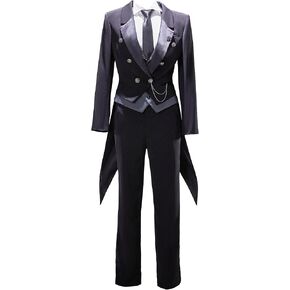 miccostumes Men's Costume Butler Cosplay Outfit Tuxedo Shirt Pants and Vest with Brooch