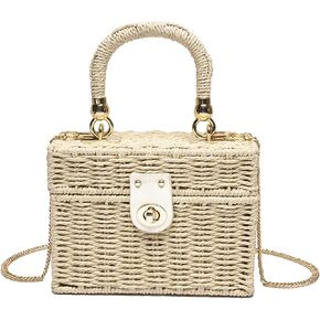 Women's Straw Bag Wicker Woven Basket Beach Purse Summer Purses Vacation Handbags Rattan Crossbody Bag Straw Purse in Kuwait