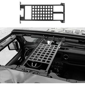 Jimen Compatible with Jeep Wrangler JL JLU 2018-2024, Hard Top Molle Panel Cargo Rack Metal Roof Shelf Luggage Storage Carrier