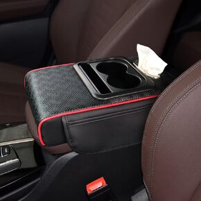 Upgraded Car Armrest Center Console Cover with Cup Holder 2 Storage – Rear Seat Armrest with Anti-Slip, Scratch-Resistant Design, Beautiful Non-Slip Pattern, Multi-Functional Center Console Cover