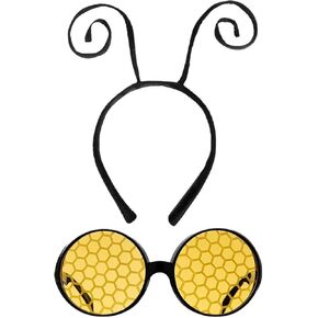 Fancy Pants FunTimes Yellow Bee Costume Accessory Set – Includes Bug Glasses and Antenna Headband for Kids and Adults, Insect-Themed Party Favor and Cosplay Fun
