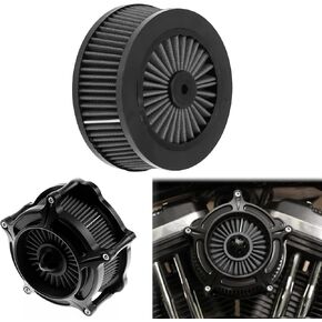 Turbine Intake Air Cleaner Compatible with Harley Sportster 883 1200 XL Dyna Softail Fat Boy Touring Road King 1991-2023 Red Element