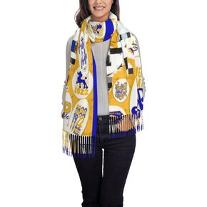 Blue Scarf Sorority Gifts For Women'S Scarf Super Soft Wrap For Long Large Warm With Tassel