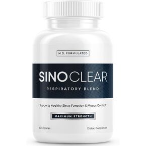 ملحق تخفيف ضغط الرئة Sinoclear الرئوي والجيوب الأنفية (60 كبسولة): نظيفة وطبيعية غير محتوية ، تخفيف الجيوب الأنفية ، مزيج تطهير الرئة - NAC ، Andrographis ، و Thyme Leaf - خالية من الكائنات المعدلة وراثيًا ومصنوعة في الولايات المتحدة الأمريكية