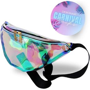 Carnival Fanny Pack, Cross Body Bag, Waist Bag - Clear Iridescent Holographic Colour for Women with Adjustable Straps | Debonair Carnival Packs - Fanny Pack