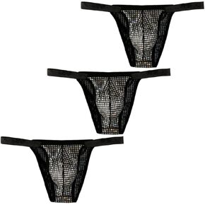 Men's Low Waist Briefs Half Coverage Sexy Triangle Briefs Sequin Bulge Pouch Bikini Briefs Underwear